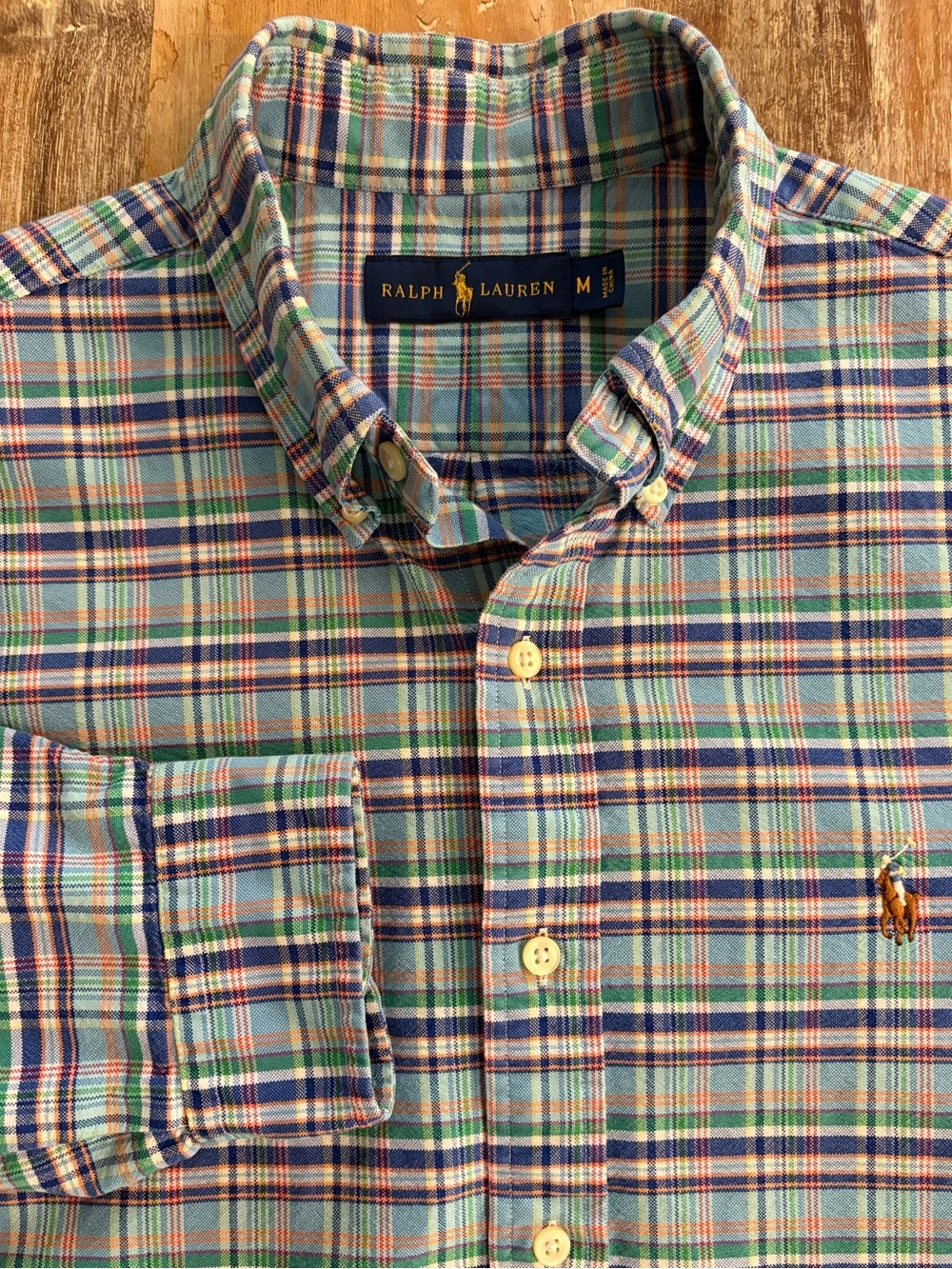 Polo Ralph Lauren‎ Plaid Button Down Shirt Size Medium Long Sleeve Preppy Pony